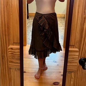 DKNY Pleated Ruffle Skirt